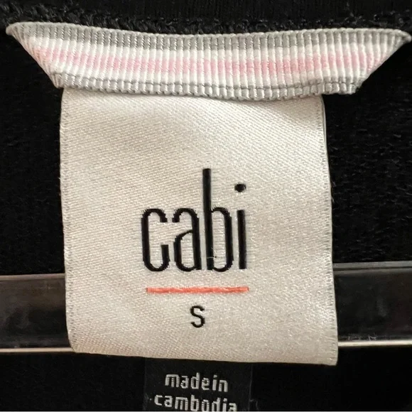 CAbi TOP, Size S, Black Long Sleeve Stretch Peekaboo Tee w/ Cutout, Style 4201. - Picture 8 of 11